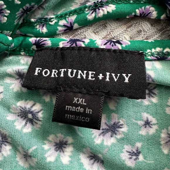 Fortune + Ivy Stitchfix Dayce Halter Knit Tank Green Floral XXL - Picture 4 of 6